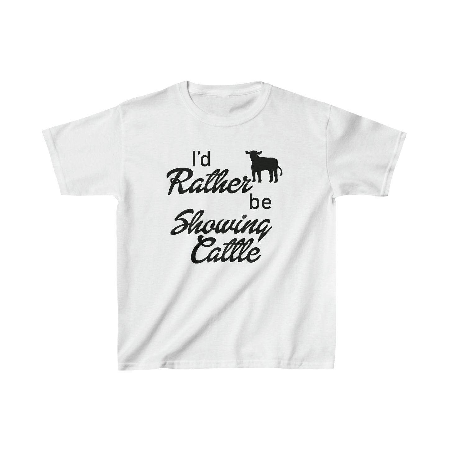 I'd Rather Be Showing Cattle Kids  Tee