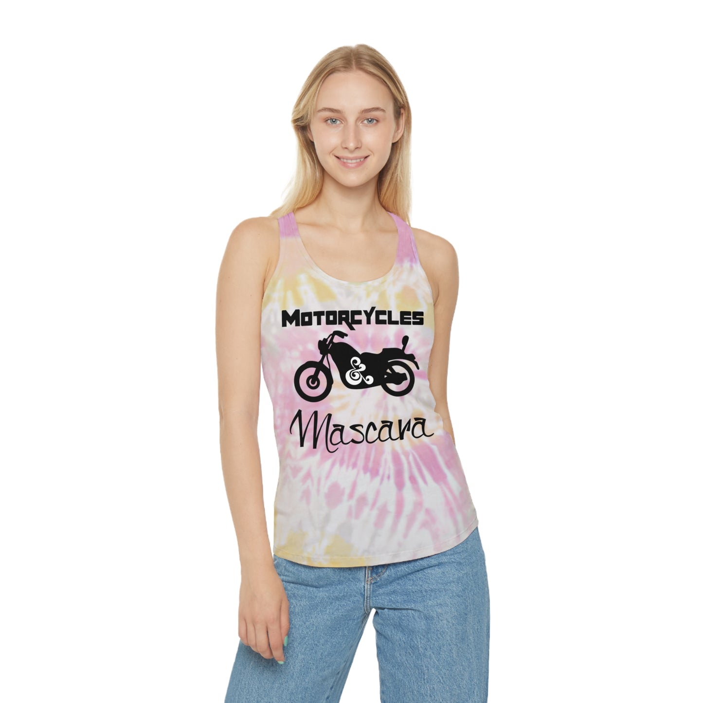 Motorcycles & Mascara Tie Dye Racerback Tank Top